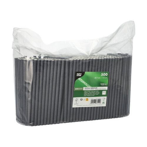 Cocktail Trinkhalme, Papier ¨pure¨
Ø7mm, 15cm lang, schwarz
500 Stück pro Pack