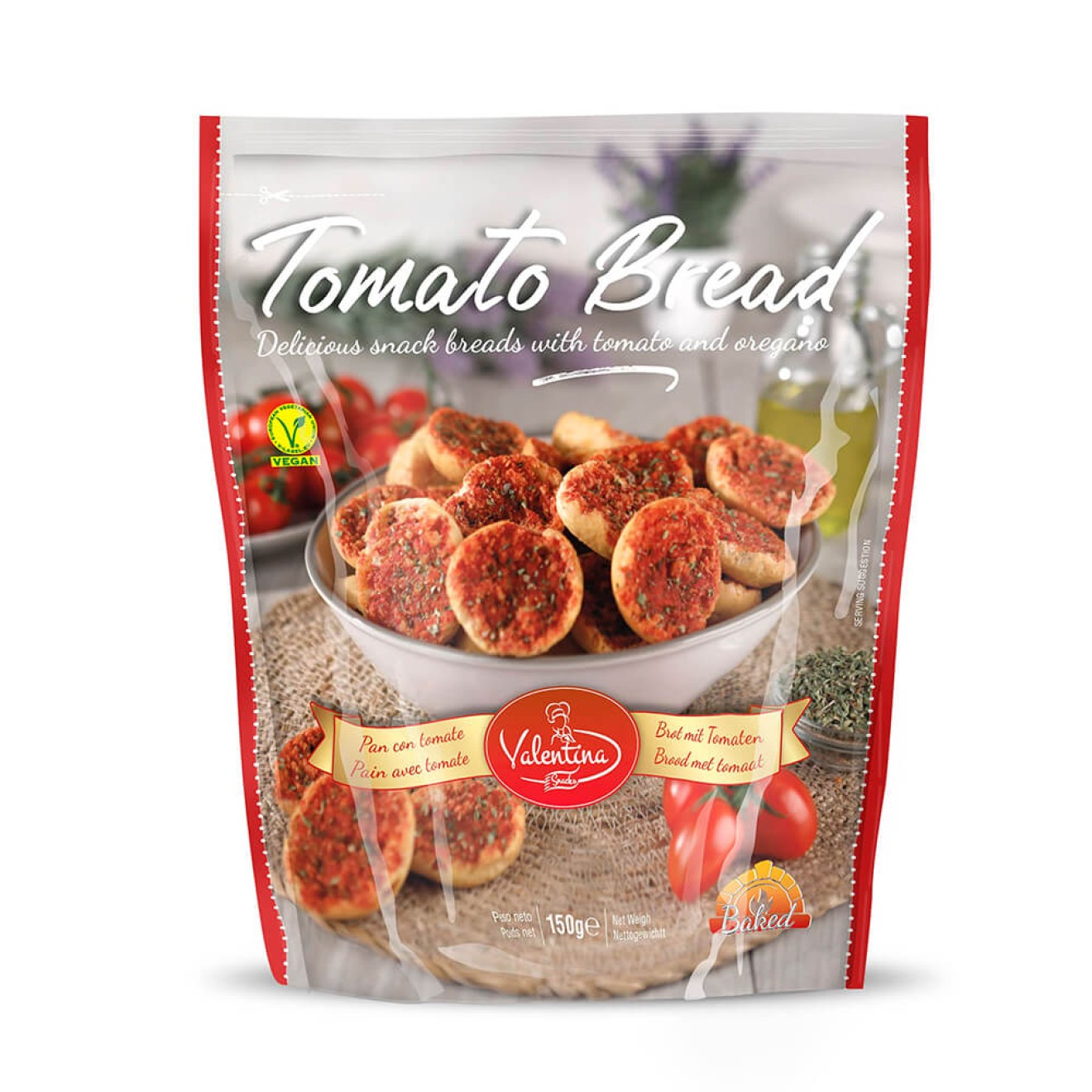 Geröstetes Brot mit Tomate 150g
Sonnengereifte Tomaten mit aromatischem Oregano. Bruschetta
nach spanischer Tradition. Als Beilage oder einfach Naschen.