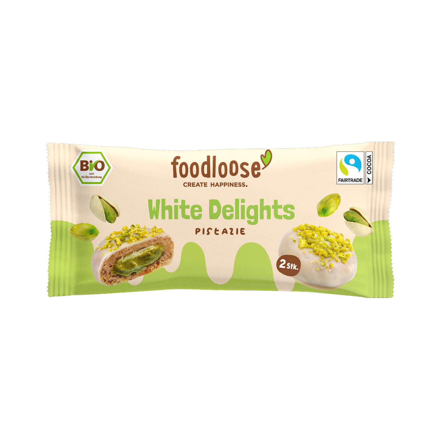 Foodloose Bio White Delights Pistazie
 40g - 12 Stück pro Karton