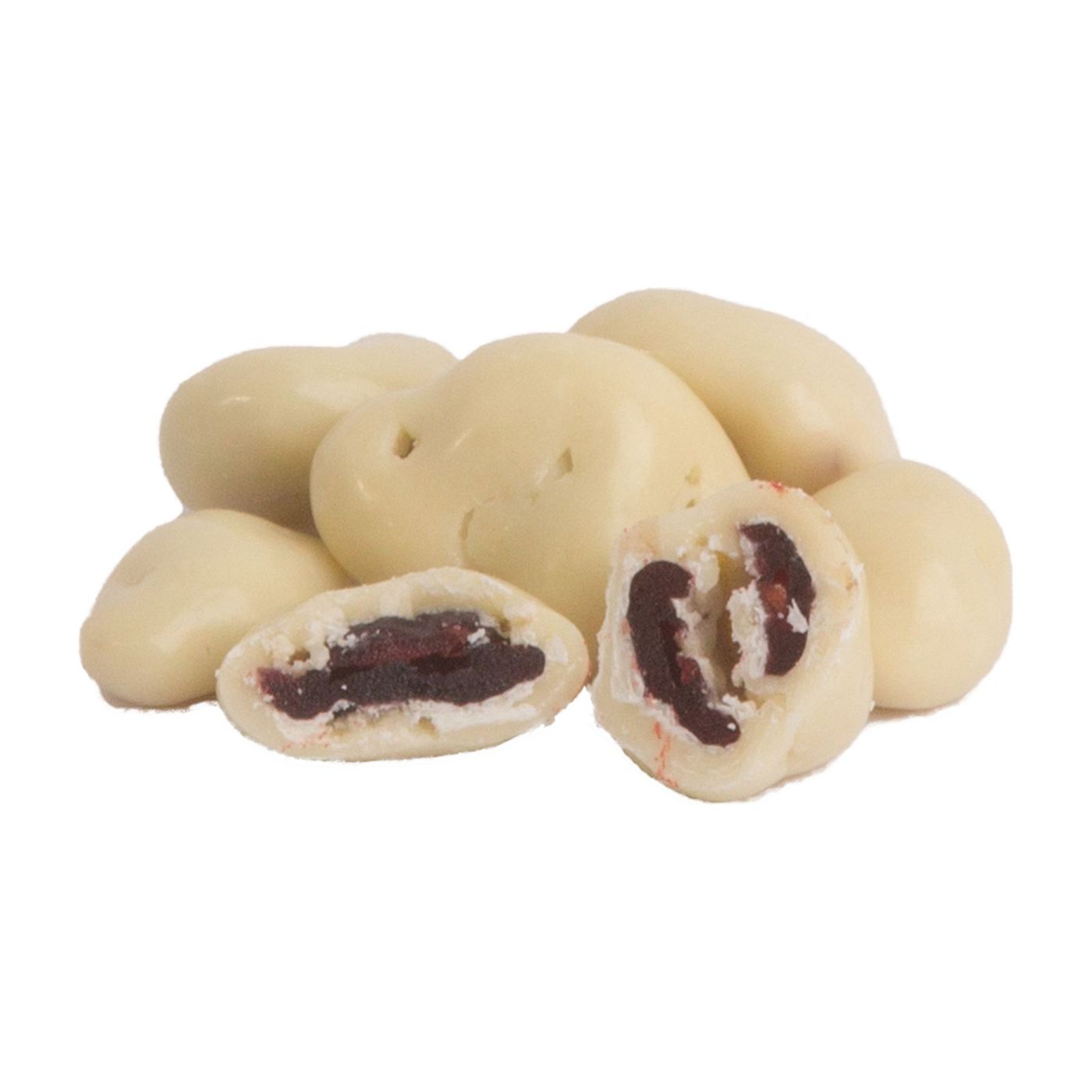 Schokolierte Cranberries in weißer Schokolade
  VE 5kg