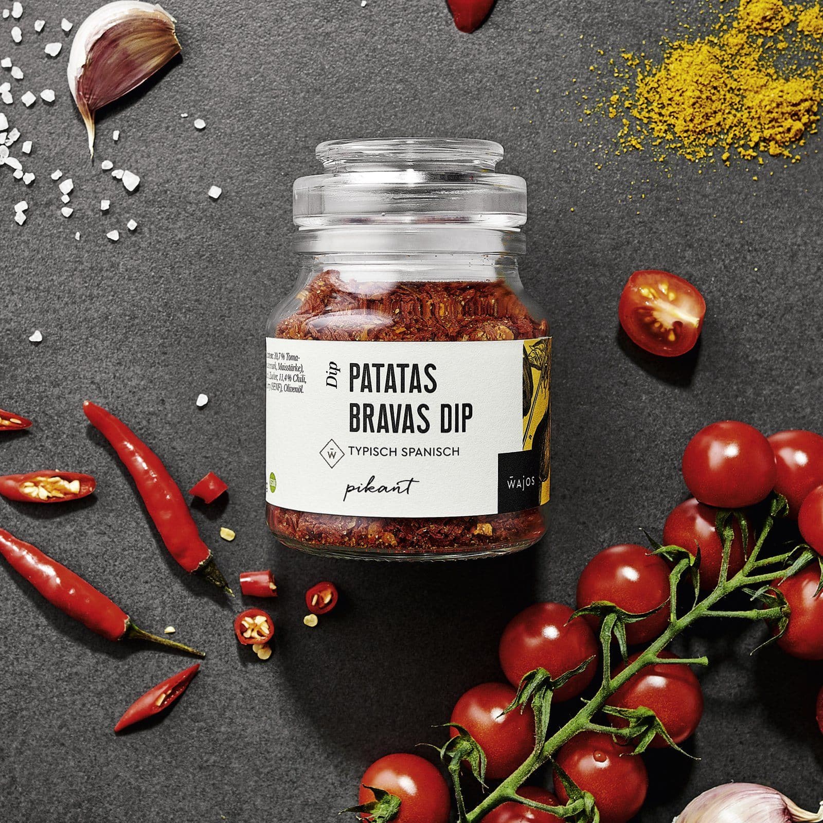 Patatas Bravas Dip 1000g Eimer
Tomate, Knoblauch, Paprika und Chili