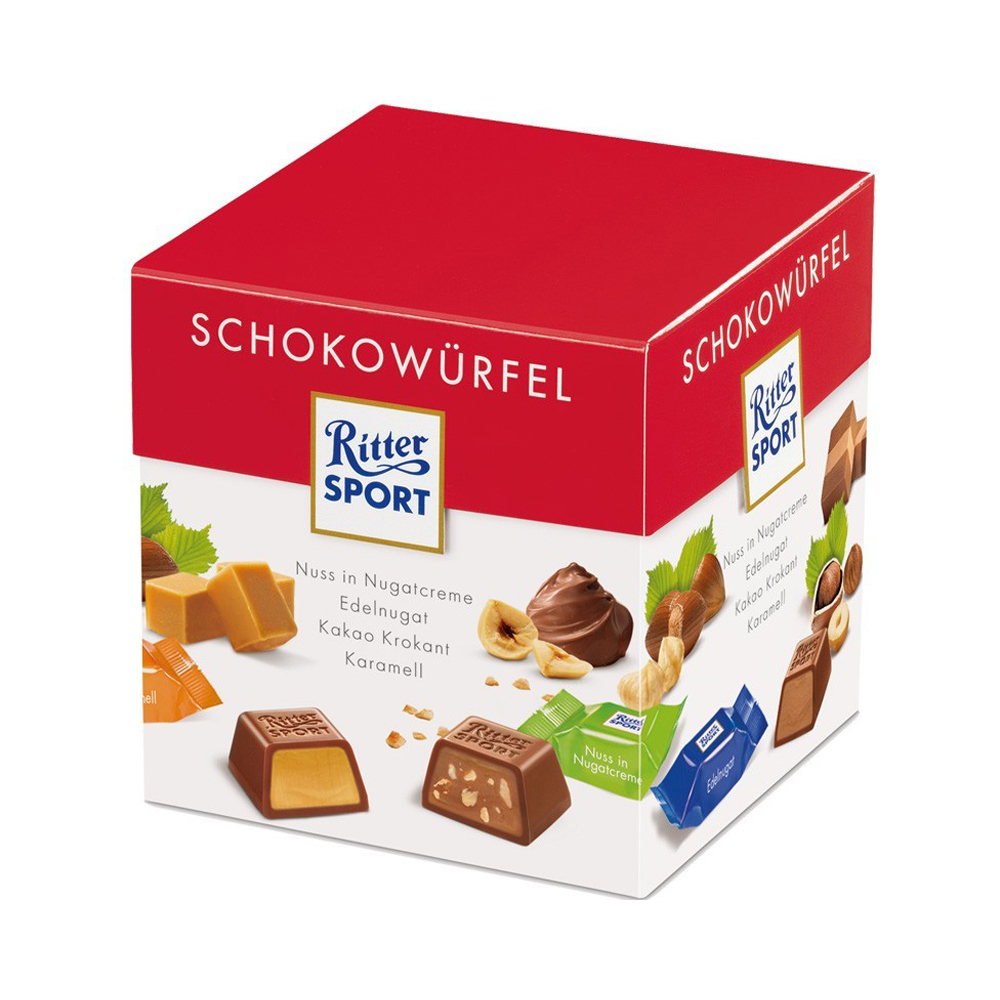 Ritter Sport Schokowürfel einzeln verpackt
22x8g pro Karton (176 g)