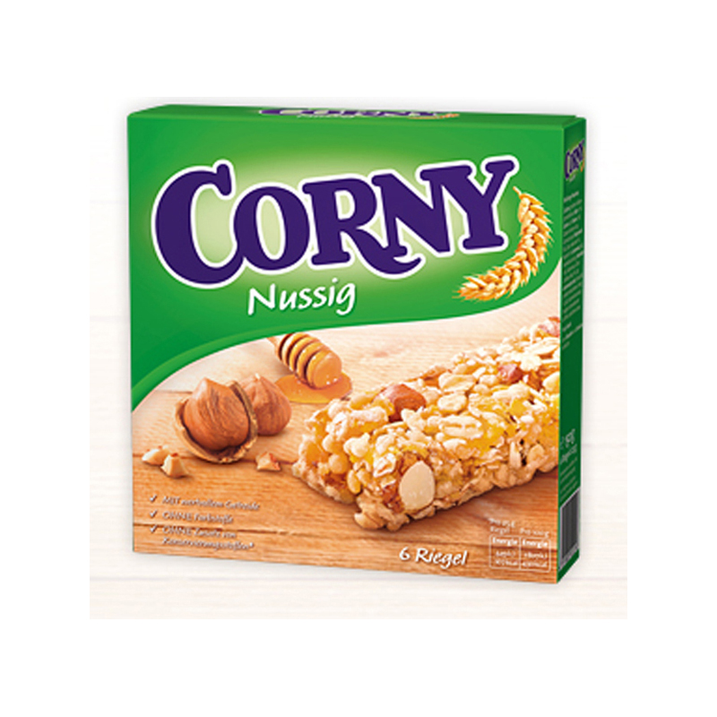 Corny Nuss Riegel 
6 x 25g pro Pack (=150g)
10 Pack pro Karton