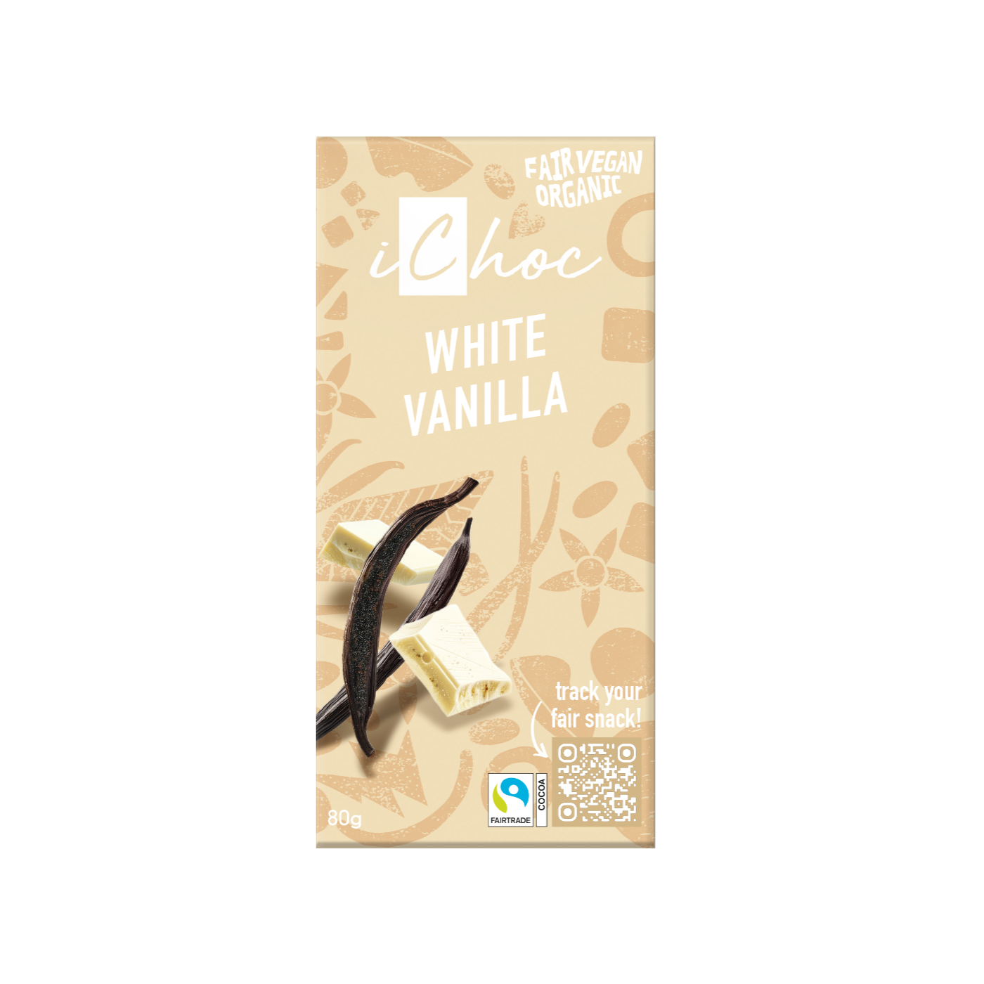 iChoc by VIVANI White Vanilla Schokoladentafel 80g
BIO/Vegan
10 Stück pro Karton