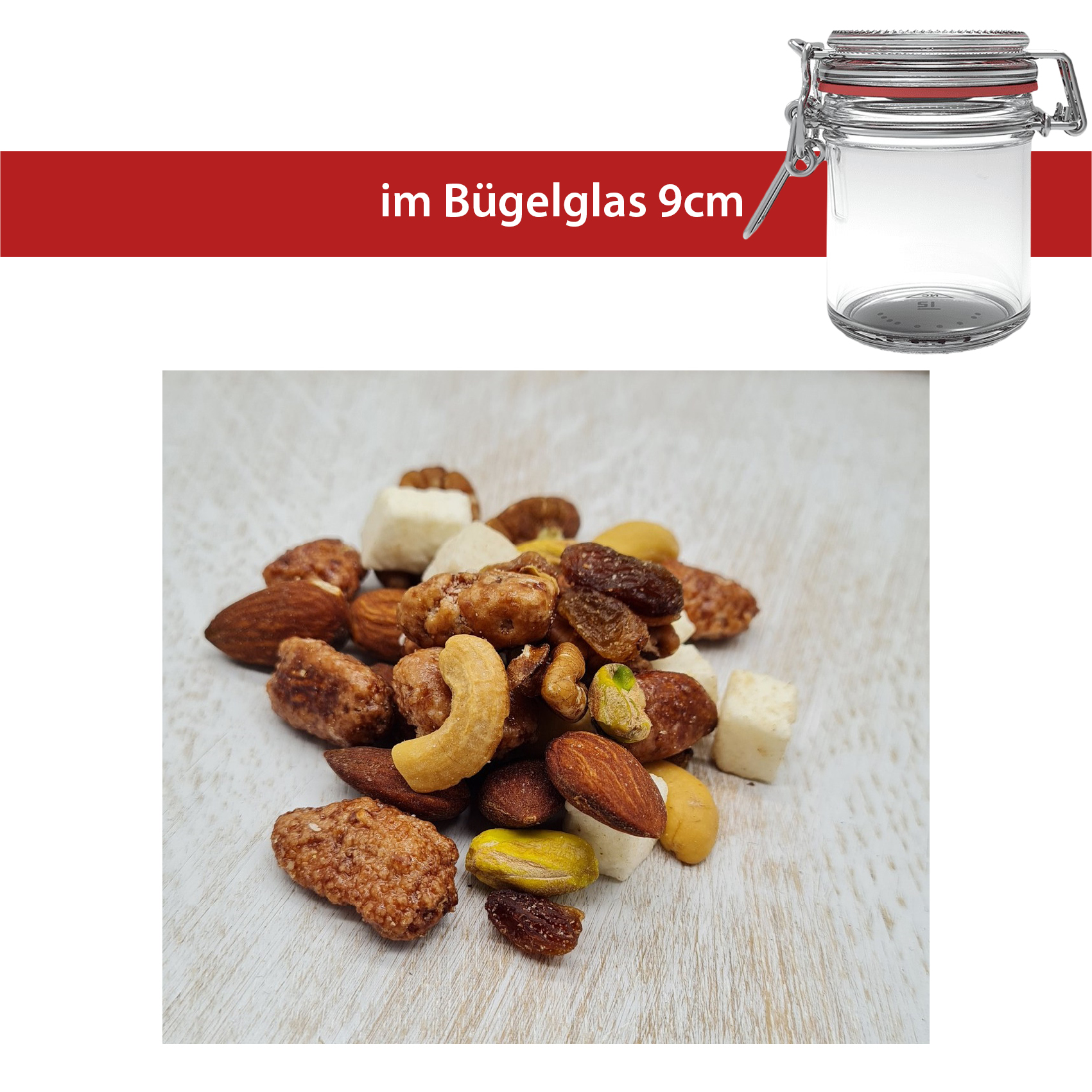 Ponchimix 80g
9cm Bügelglas
16 Gläser pro Karton