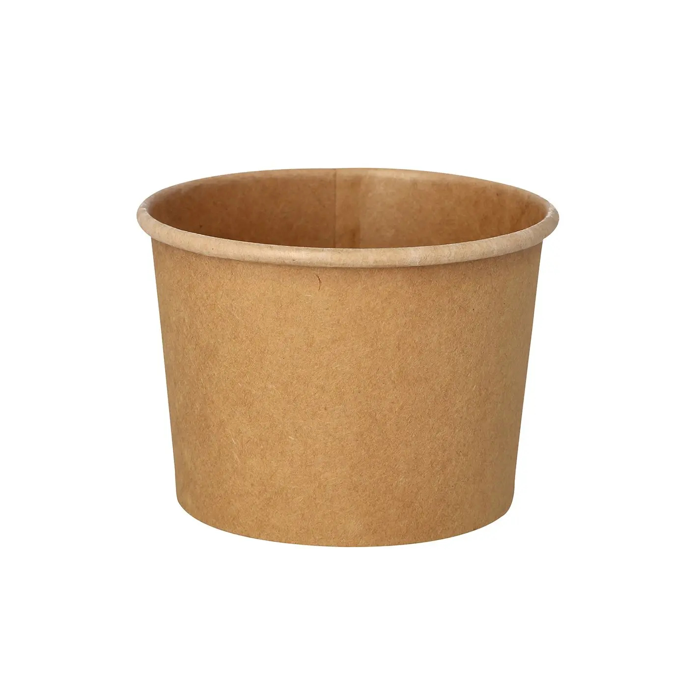 Umweltfreundlicher Suppenbecher mit Deckel 360 ml braun 9,5 cm, Höhe: 9 cm, max. 90°C aus PLE
