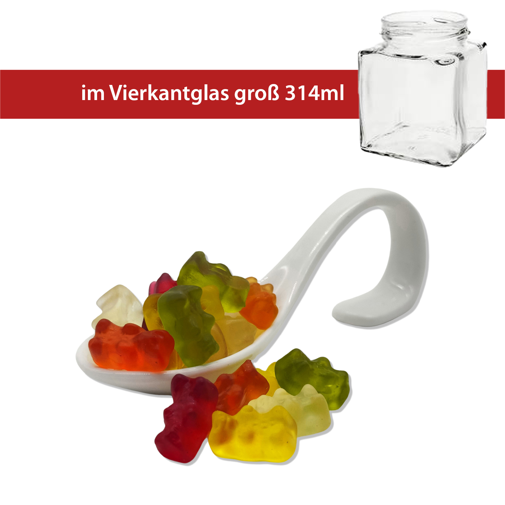 Haribo Bärchen im Vierkantglas groß 180g - 40 Stück pro Karton