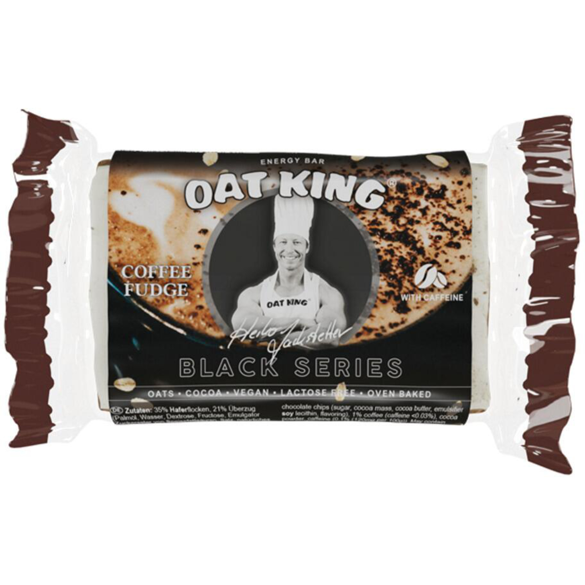 Oat King-Energy Bar, Haferriegel á 95g
Coffee Fudge
10 Stück pro Karton / VEGAN