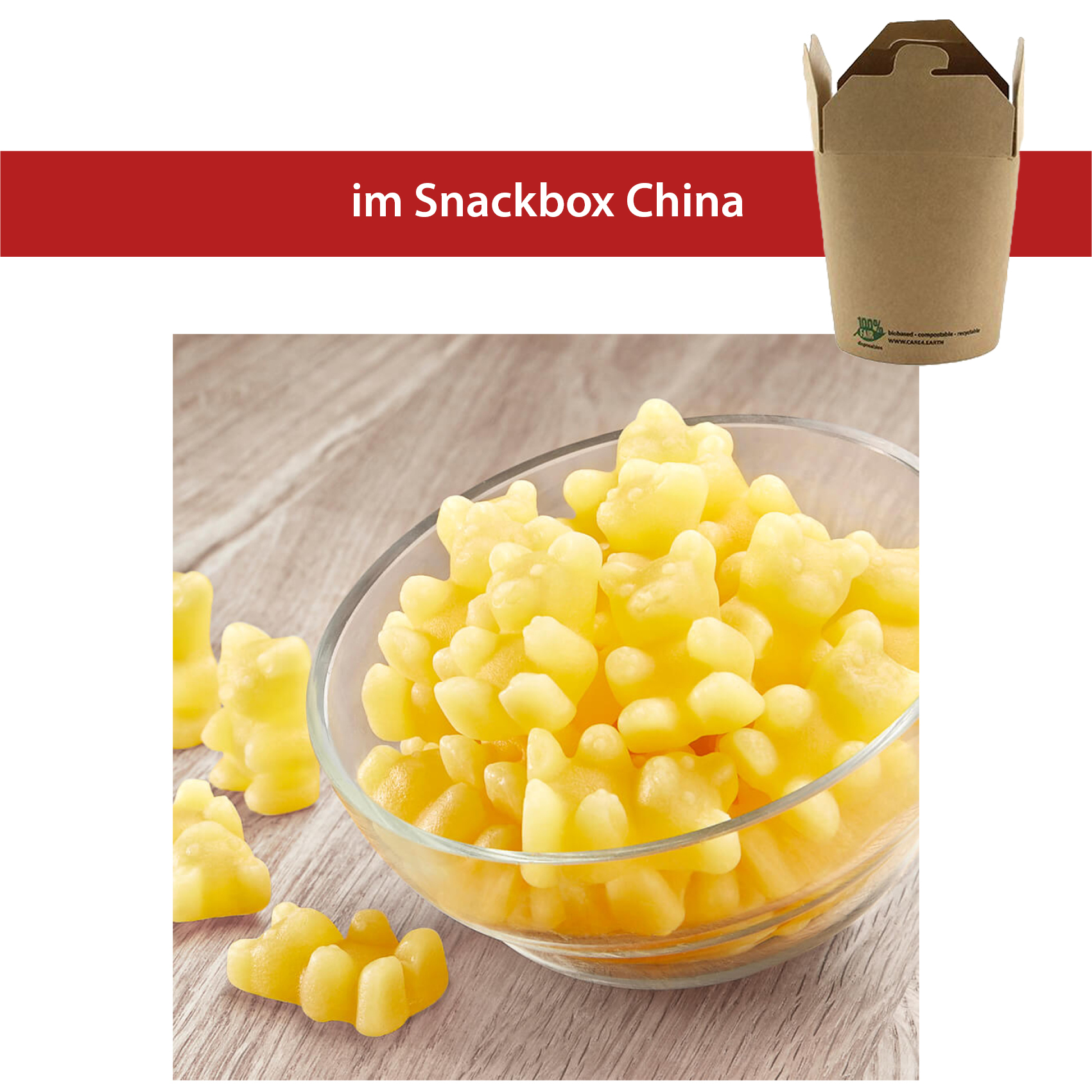 Ingwer Chili Bärchen 100g
Asia Snackbox 230ml, biologisch abbaubar
48 Stück pro Karton