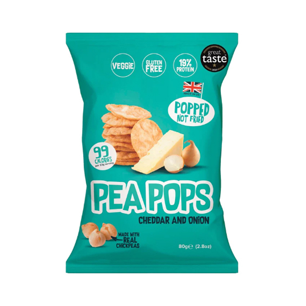 Kichererbsen Chips Cheddar & Onion
18 x 23g pro Karton