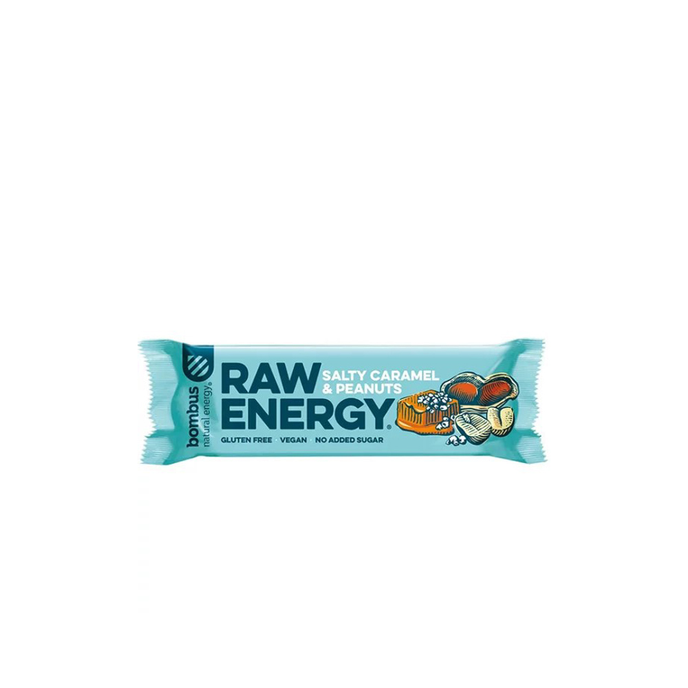 RAW ENERGY Bombus Müsliriegel vegan
Salty Caramel & Peanuts / Salziges Karamell & Erdnüsse
20 Riegel á 50g pro Karton