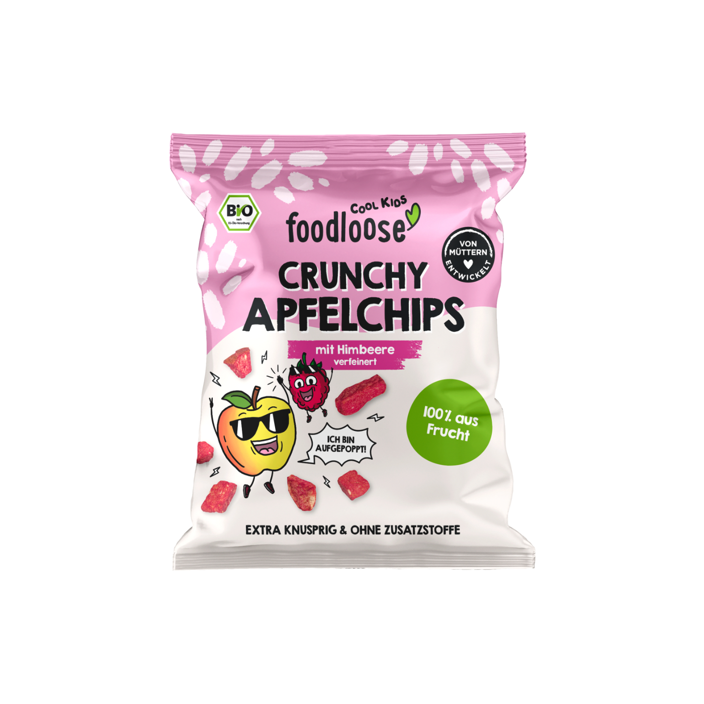 Foodloose Himbeere Bio-Apfelchips 16g - 13 Stück pro Karton