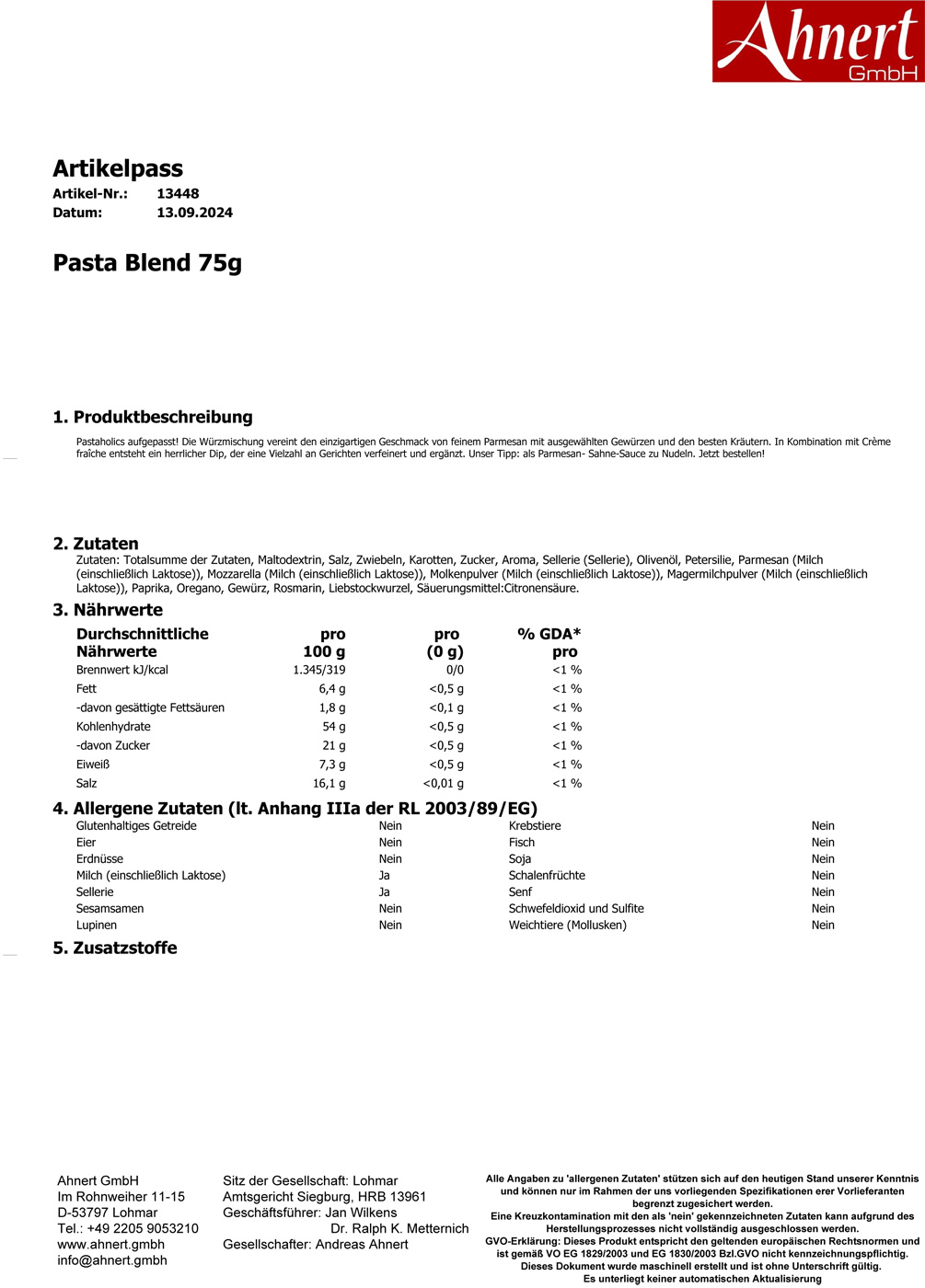 Pasta Blend 75g