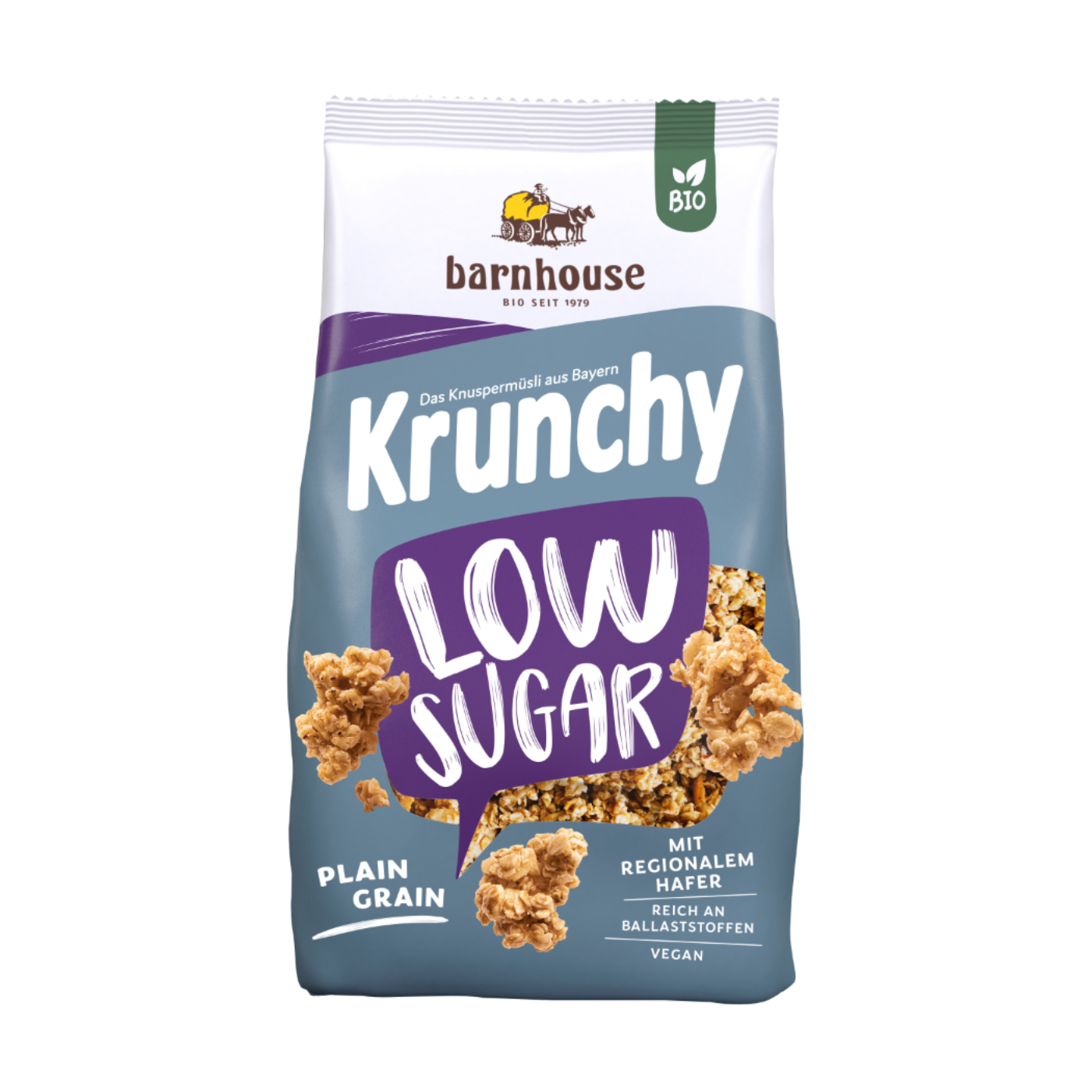 BIO Barnhouse Krunchy Low Sugar Plain Grain
1,25 kg Beutel