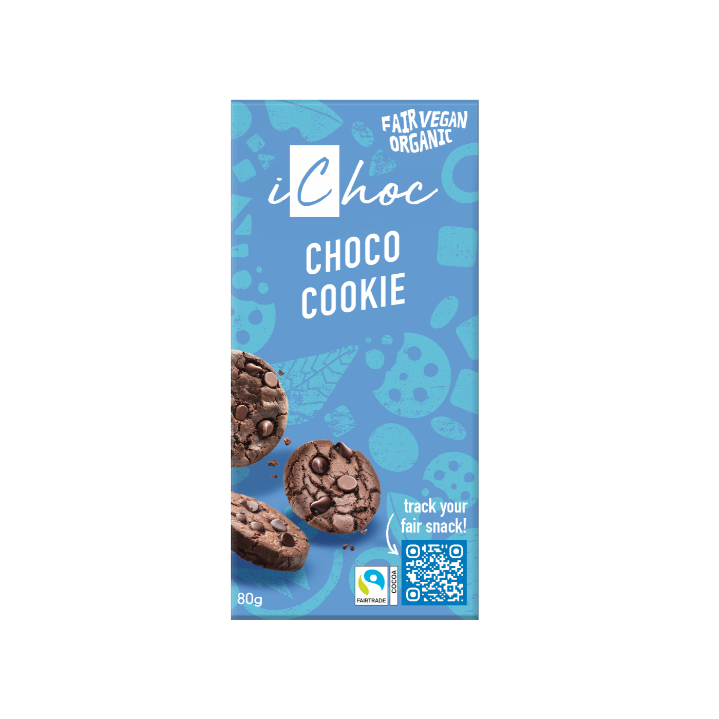 iChoc by VIVANI Choco Cookie Schokoladentafel 80g
BIO/Vegan
10 Stück pro Karton