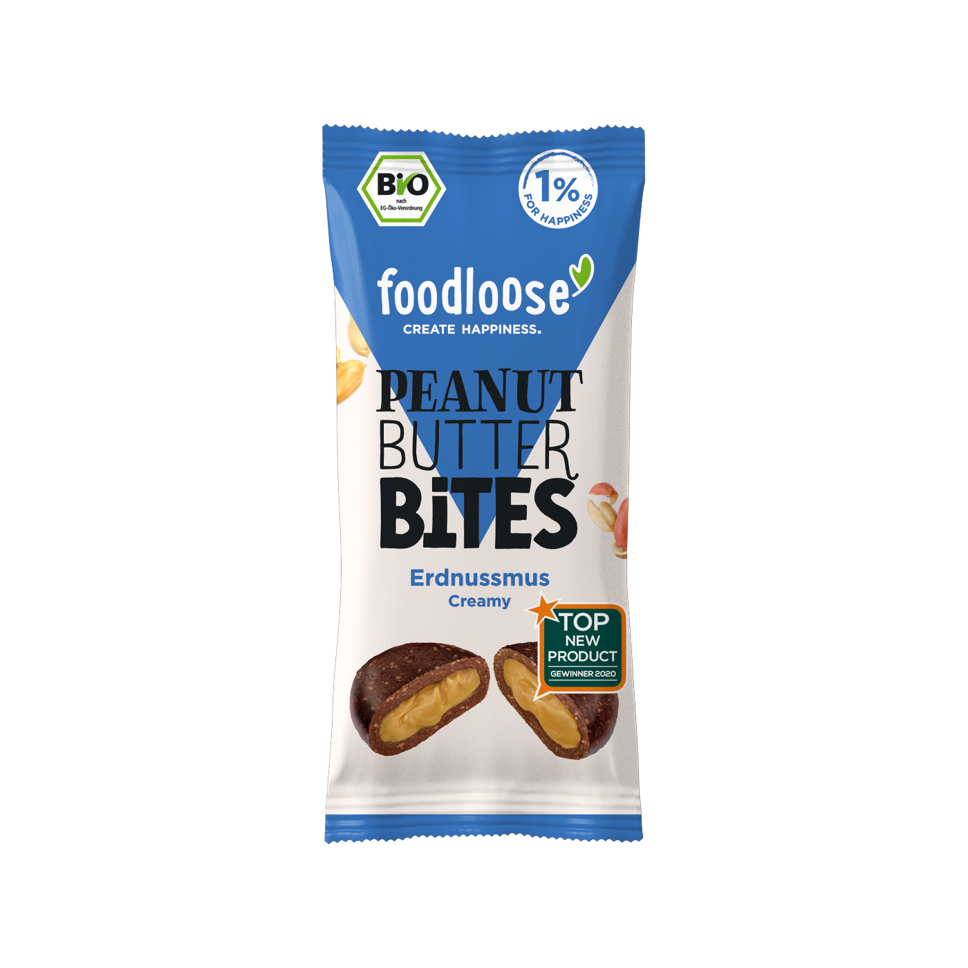 Foodloose Bio-Nut Butter Bites Variety Pack
Crunchy Peanut, Erdnussmus, Hazelnut, Erdnuss-Schoko & Salted Caramel 40g - 20 Stück pro Karton