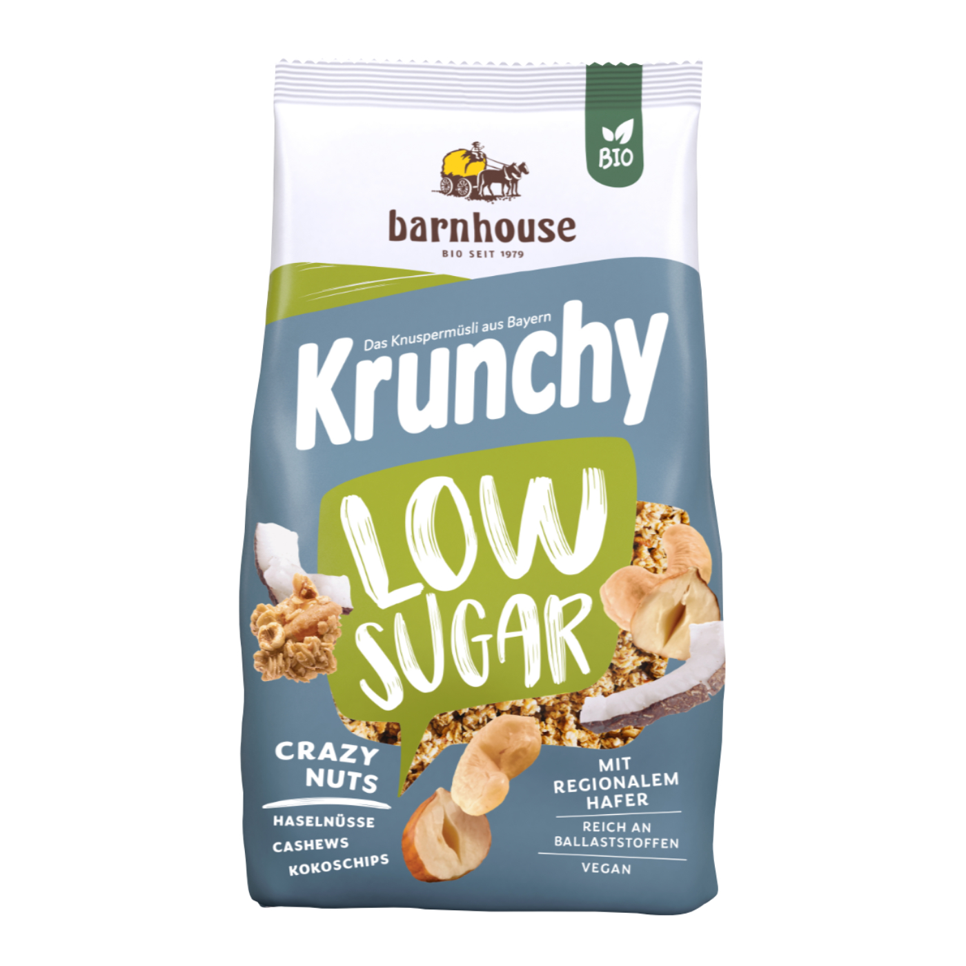 BIO Barnhouse Krunchy Low Sugar Crazy Nuts
1,25 kg Beutel