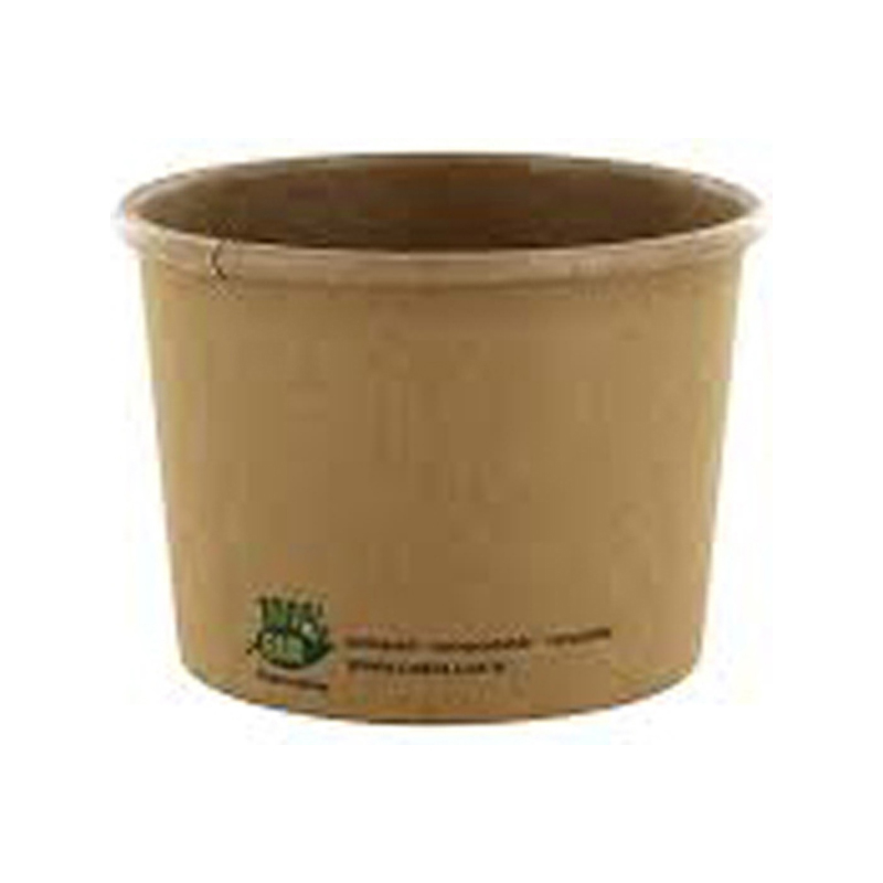 Umweltfreundlicher Suppenbecher OHNE Deckel braun 230 ml  9,8cm, Höhe: 6cm aus PLE
max. Gebrauchstemperatur: 90°C
25 Becher pro Pack/Gebinde