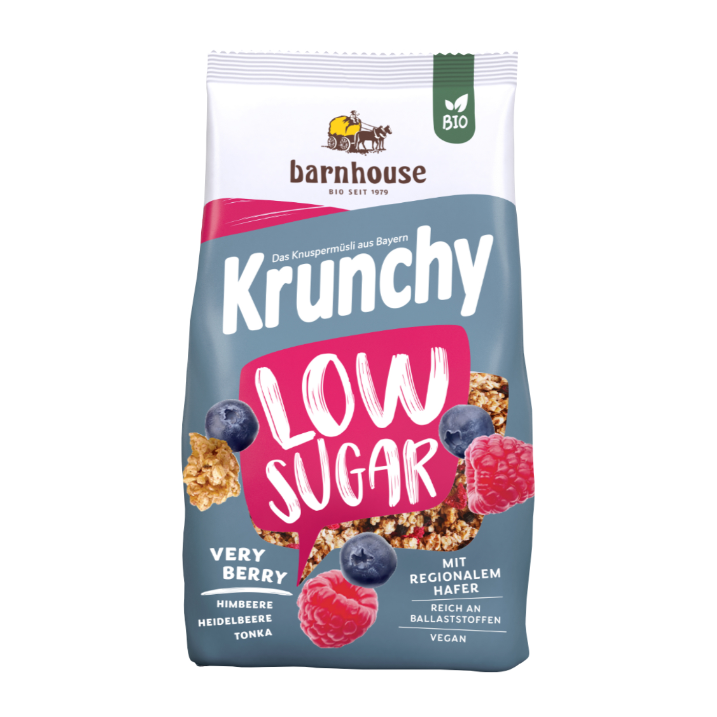 BIO Barnhouse Krunchy Low Sugar Very Berry
1,25 kg Beutel