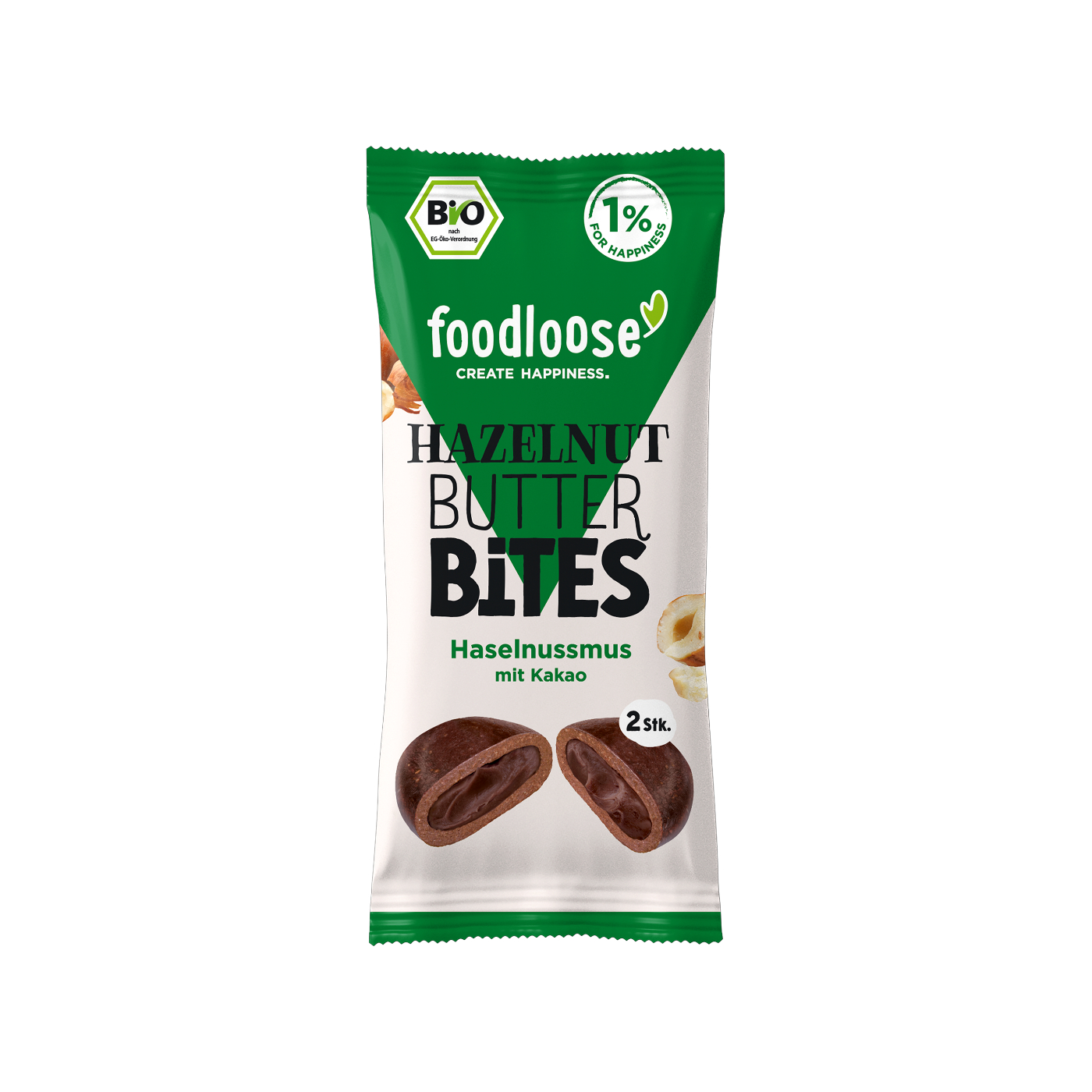 Foodloose Bio-Nut Butter Bites Variety Pack
Crunchy Peanut, Erdnussmus, Hazelnut, Erdnuss-Schoko & Salted Caramel 40g - 20 Stück pro Karton